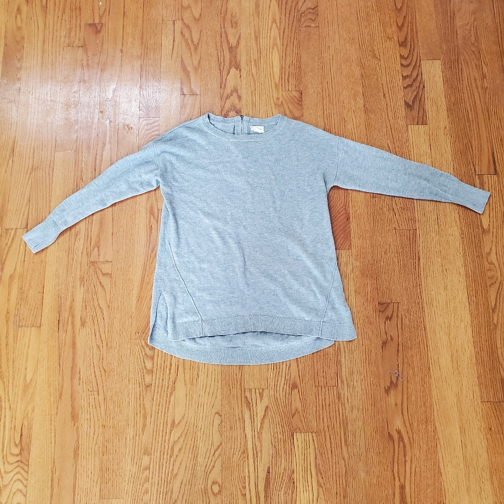 Caslon/Nordstrom  gray zip back sweater